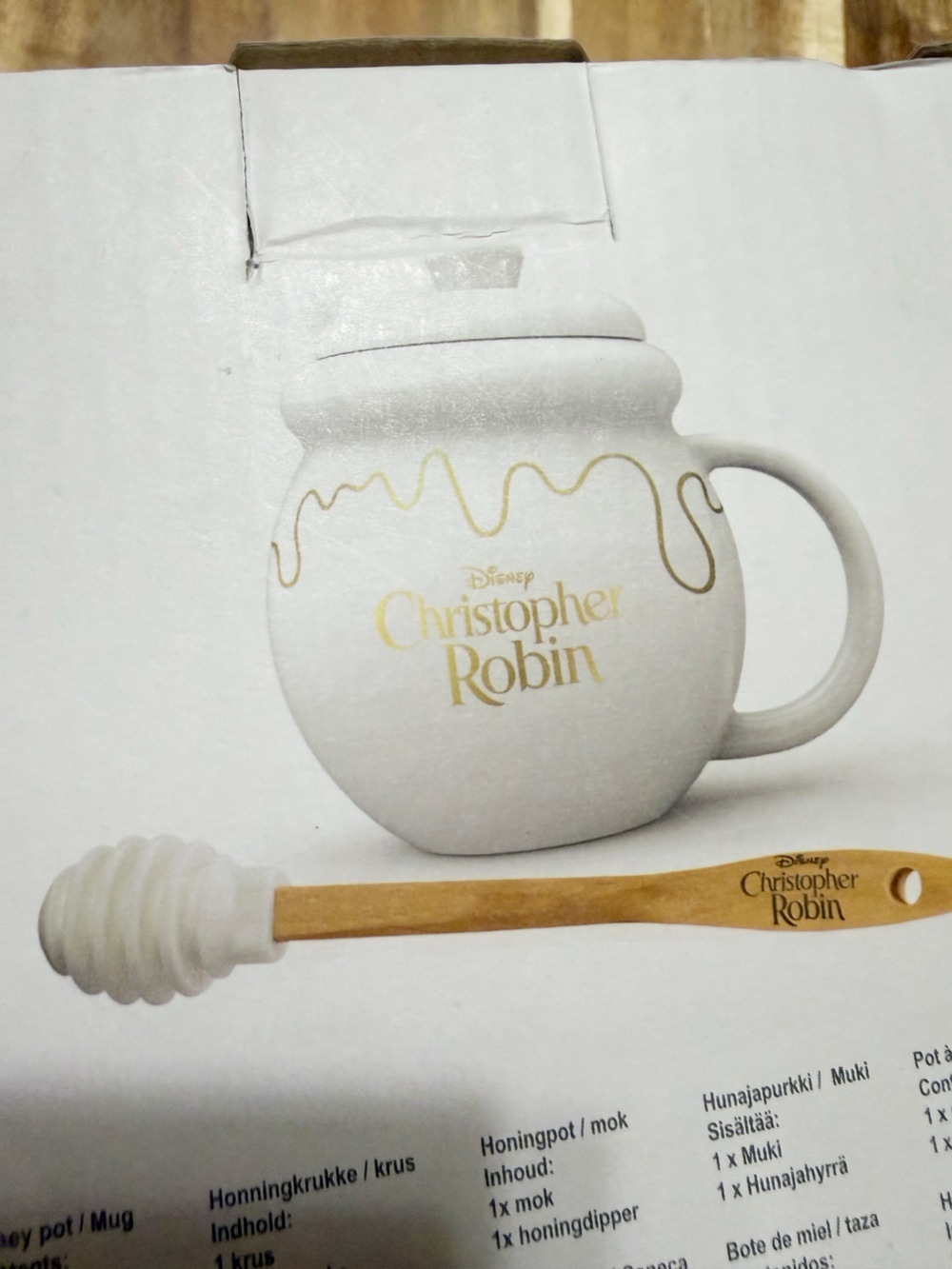 Disney Official Merch Christopher Robin Winnie the Pooh Honey Pot & Stirrer NEW - Picture 4 of 5